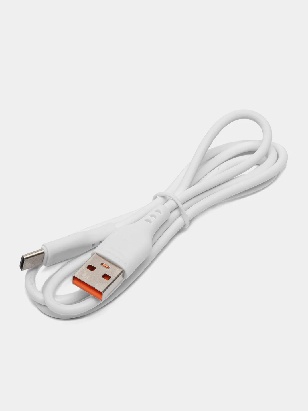Белый кабель зарядник USB Type-C Denmen D01T 2.4A, зарядка 1 м