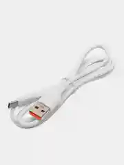 Белый кабель зарядник USB Type-C Denmen D01T 2.4A, зарядка 1 м