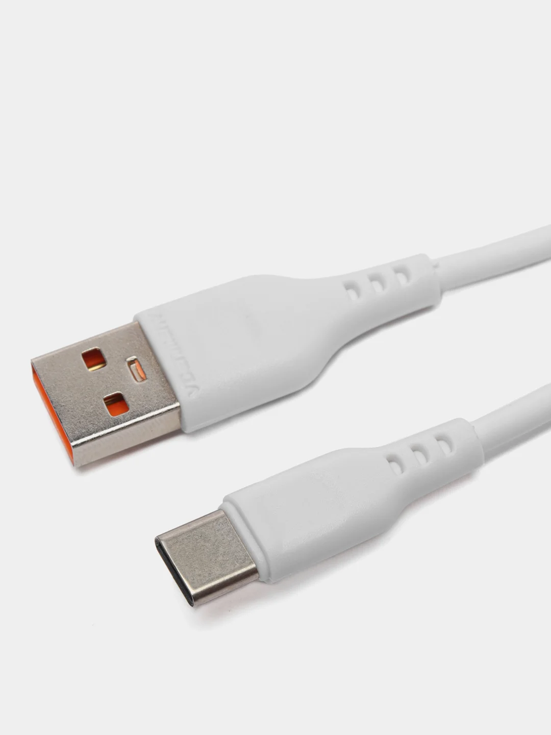 Белый кабель зарядник USB Type-C Denmen D01T 2.4A, зарядка 1 м