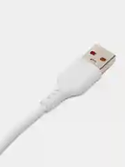 Белый кабель зарядник USB Type-C Denmen D01T 2.4A, зарядка 1 м