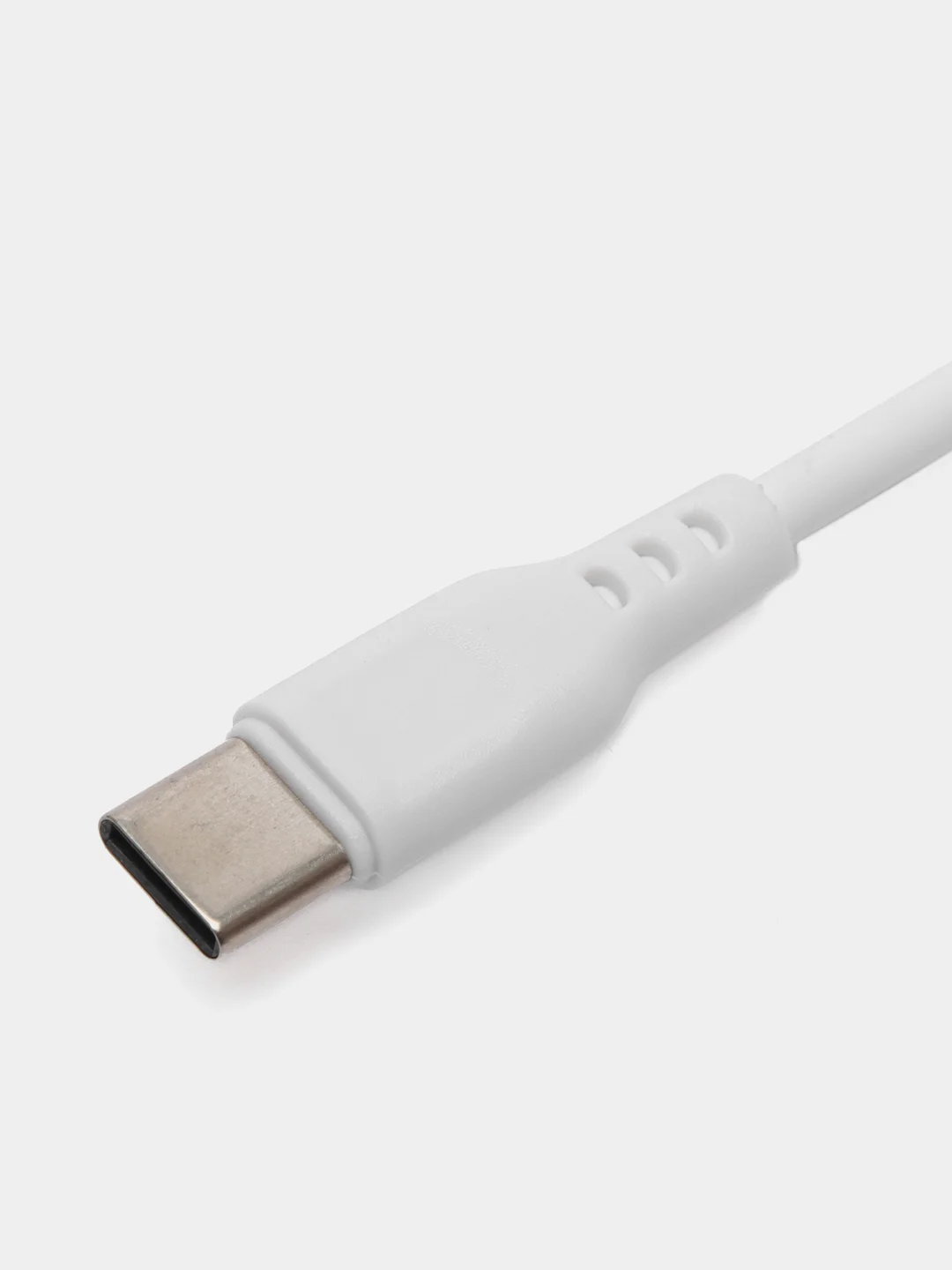 Белый кабель зарядник USB Type-C Denmen D01T 2.4A, зарядка 1 м