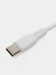 Белый кабель зарядник USB Type-C Denmen D01T 2.4A, зарядка 1 м