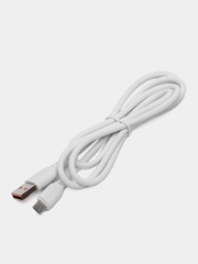 Кабель для заряда micro USB / Type-C, нейлоновый кабель, Denmen, D08V/ D08T белый, 3.6 А
