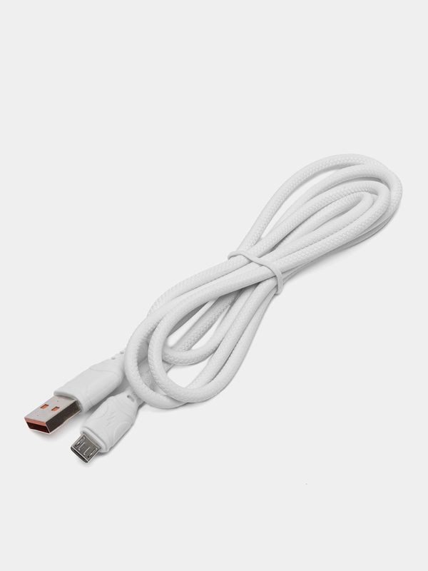 Кабель для заряда micro USB / Type-C, нейлоновый кабель, Denmen, D08V/ D08T белый, 3.6 А