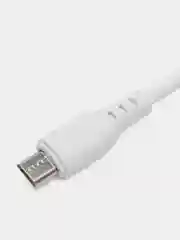 Кабель для заряда micro USB / Type-C, нейлоновый кабель, Denmen, D08V/ D08T белый, 3.6 А