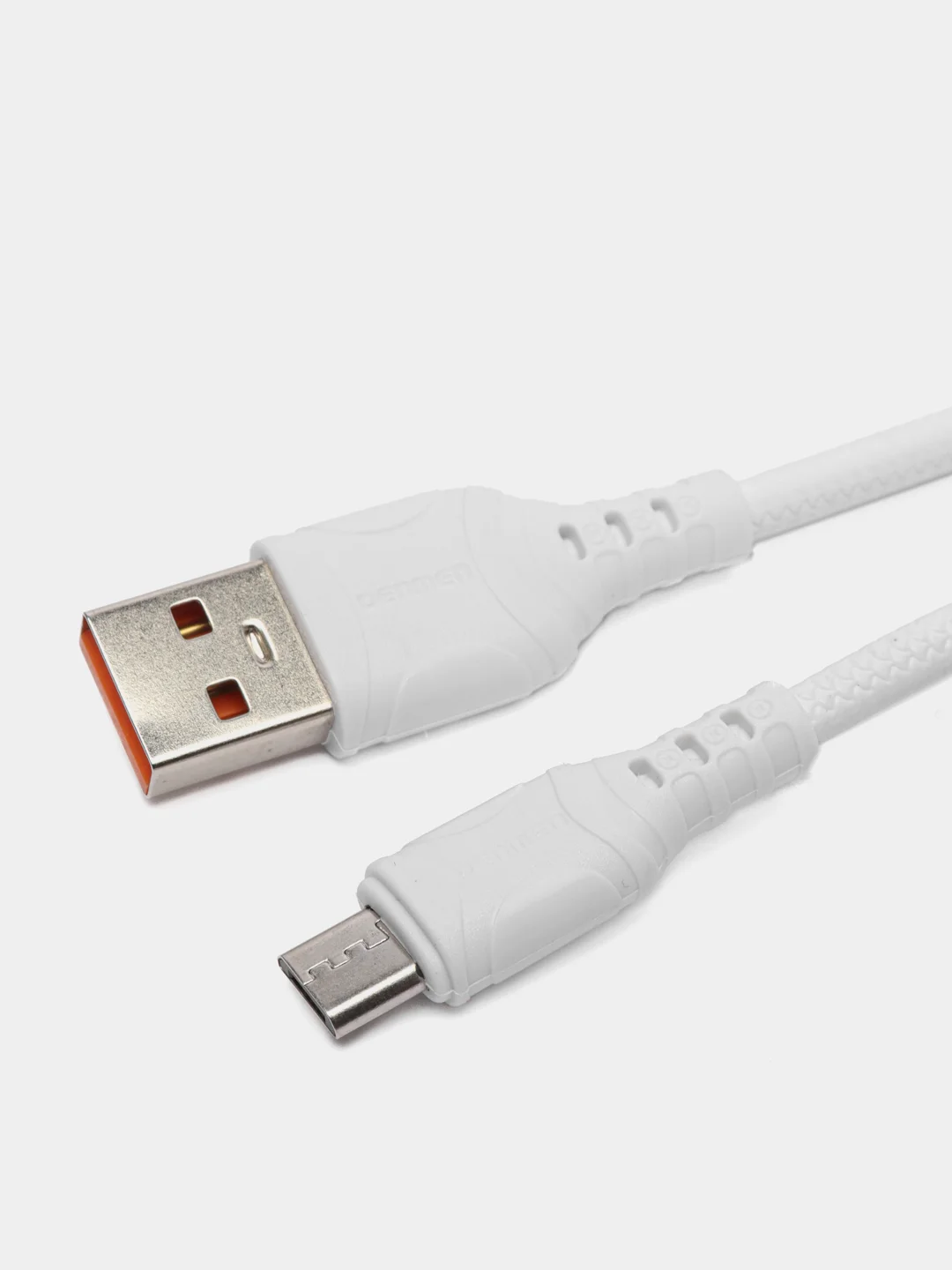 Кабель для заряда micro USB / Type-C, нейлоновый кабель, Denmen, D08V/ D08T белый, 3.6 А