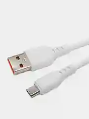 Кабель для заряда micro USB / Type-C, нейлоновый кабель, Denmen, D08V/ D08T белый, 3.6 А