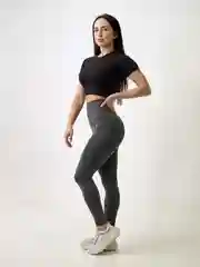 Черный легинсы женские, спортивные, с высокой посадкой