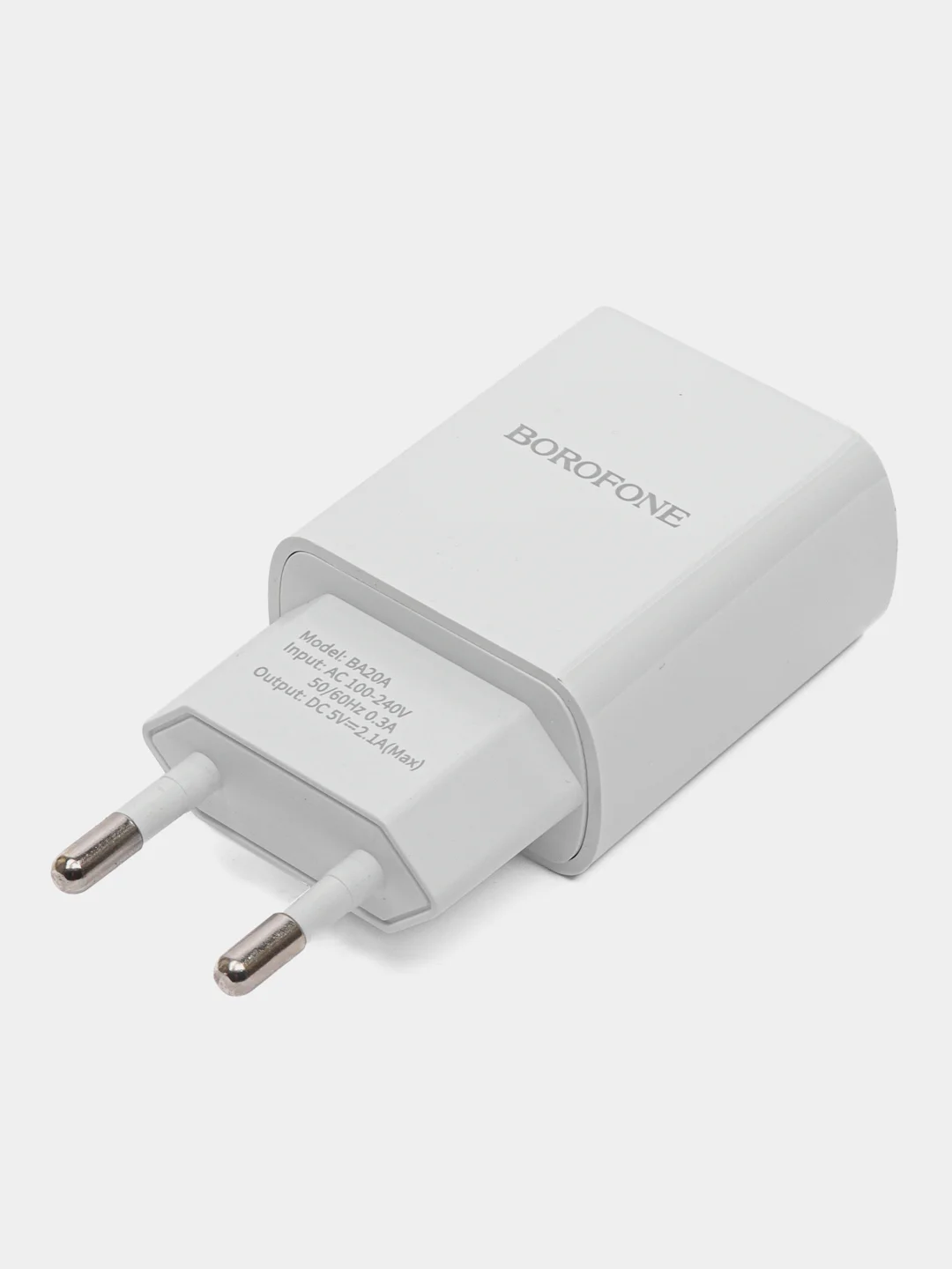 Сетевое зарядное устройство USB Borofone BA20A, 2.1А, белый