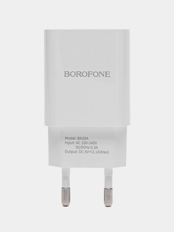 Сетевое зарядное устройство USB Borofone BA20A, 2.1А, белый