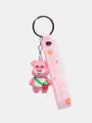 Коралловый меланж силиконовый брелок "Медведь, мишка"