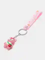 Коралловый меланж силиконовый брелок "Медведь, мишка"