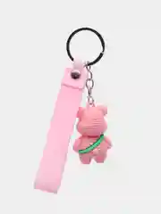 Коралловый меланж силиконовый брелок "Медведь, мишка"