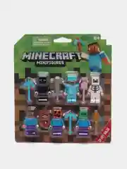 Голубой набор фигурок майнкрафт minecraft с аксессуарами, 6 героев / Набор фигурок Радужные друзья