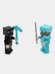 Голубой набор фигурок майнкрафт minecraft с аксессуарами, 6 героев / Набор фигурок Радужные друзья