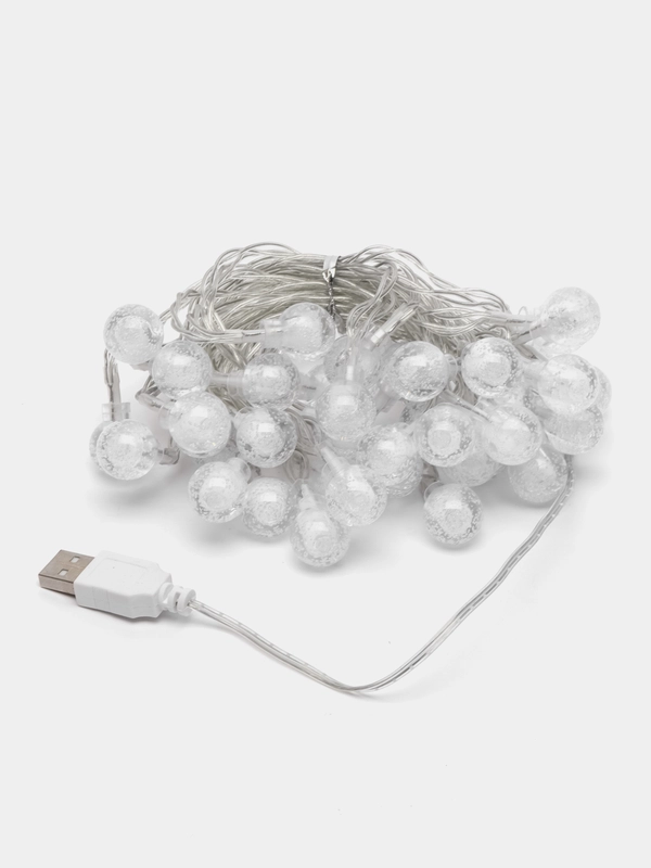Гирлянда светодиодная нить "Шарики" 40 LED, 6 м, золотой, USB