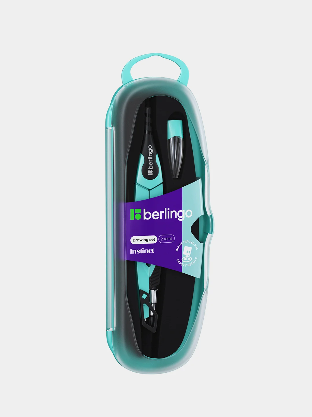 Готовальня Berlingo Instinct, 2 предмета, циркуль 135мм, пластиковый футляр, 1шт