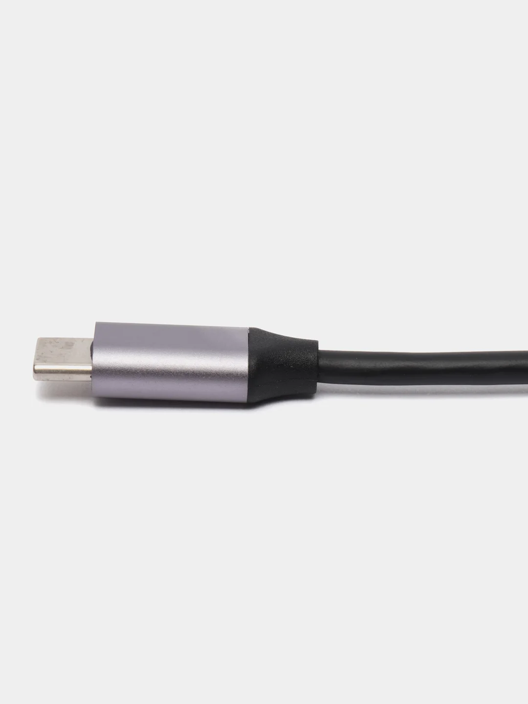 Серый металлик type-c хаб, USB разветвитель, 4 порта