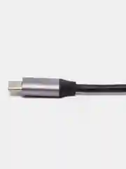 Серый металлик type-c хаб, USB разветвитель, 4 порта