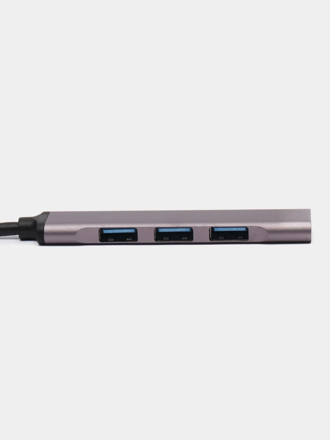 Серый металлик type-c хаб, USB разветвитель, 4 порта