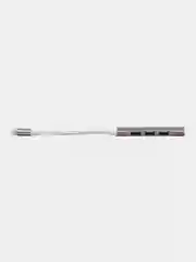 Серый type-c хаб, USB разветвитель, 4 порта
