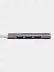 Серый type-c хаб, USB разветвитель, 4 порта