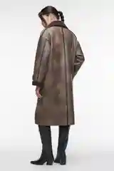 Коричневый дубленка женская Befree oversize