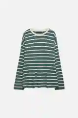 Белый лонгслив мужской Befree oversize с принтом в полоску