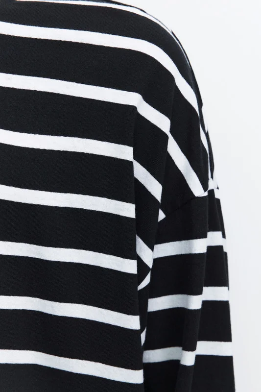 Белый лонгслив мужской Befree oversize с принтом в полоску