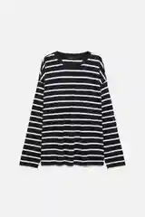 Белый лонгслив мужской Befree oversize с принтом в полоску