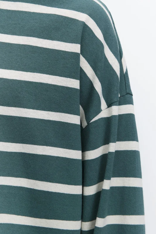Белый лонгслив мужской Befree oversize с принтом в полоску