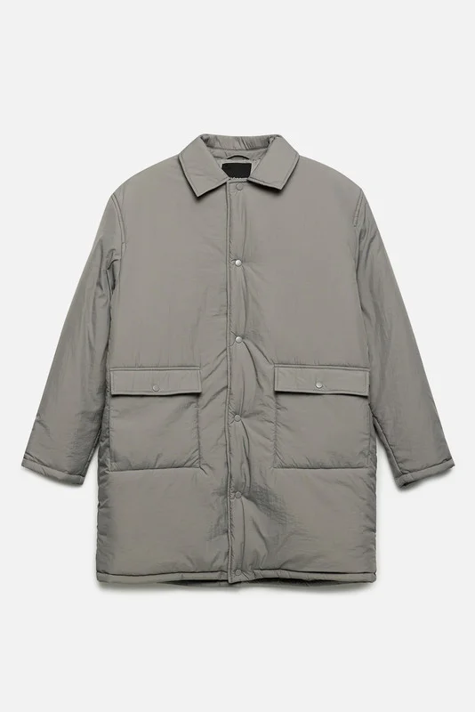 Серый куртка мужская Befree удлиненная oversize