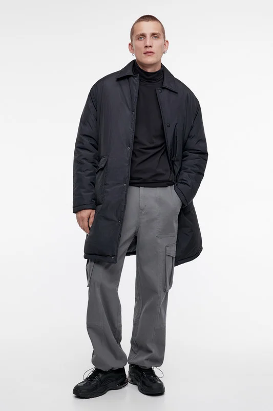 Черный куртка мужская Befree удлиненная oversize