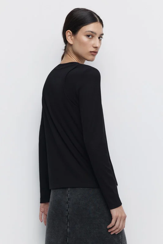 Серый меланж лонгслив женский Befree oversize хлопковый с вареным эффектом и принтом