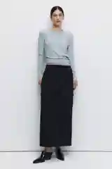 Серый меланж лонгслив женский Befree oversize хлопковый с вареным эффектом и принтом