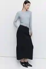 Серый меланж лонгслив женский Befree oversize хлопковый с вареным эффектом и принтом