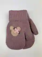 Варежки детские, двойные, шерсть, 13 р, 3-4 года