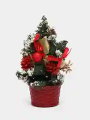 Красный настольная искусственная ёлка, с красными бантами, 20 см