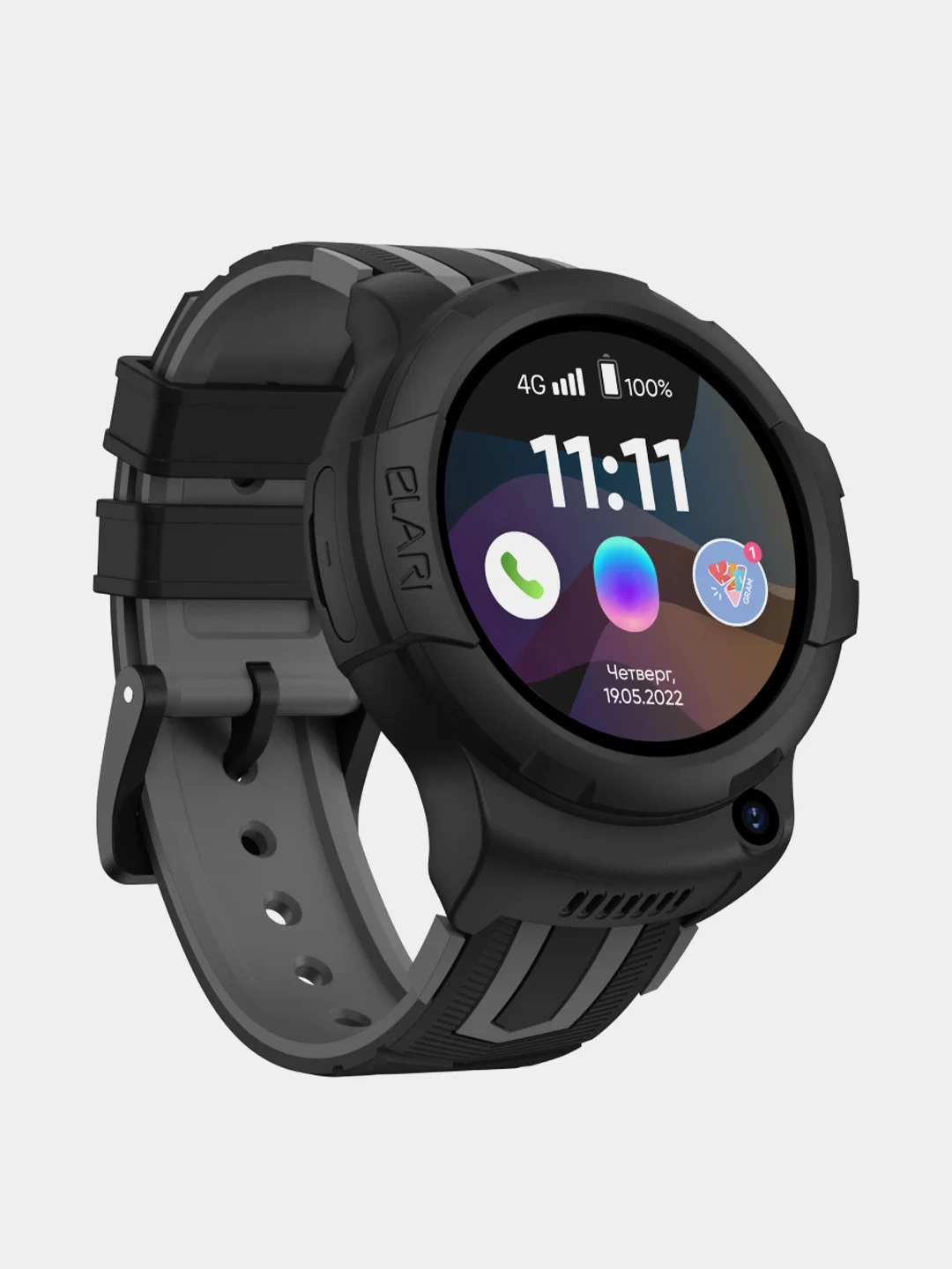 Фиолетовый детские смарт-часы Elari KidPhone 4G Wink, с KidGram и Марусей