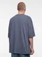 Серый футболка мужская Befree+ oversize с принтом в стиле метаверс