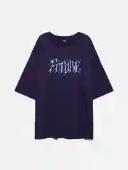 Фиолетовый футболка мужская Befree+ oversize с принтом в стиле метаверс