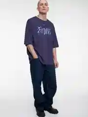 Фиолетовый футболка мужская Befree+ oversize с принтом в стиле метаверс