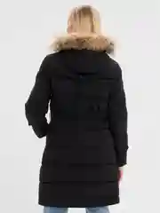 Черный куртка, утепленный тренч с натуральным мехом