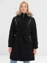 Черный куртка, утепленный тренч с натуральным мехом