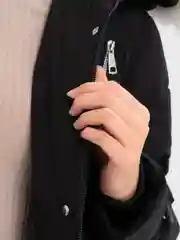 Черный куртка, утепленный тренч с натуральным мехом