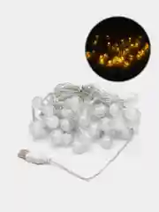 Гирлянда светодиодная нить "Шарики" 40 LED, 6 м, золотой, USB