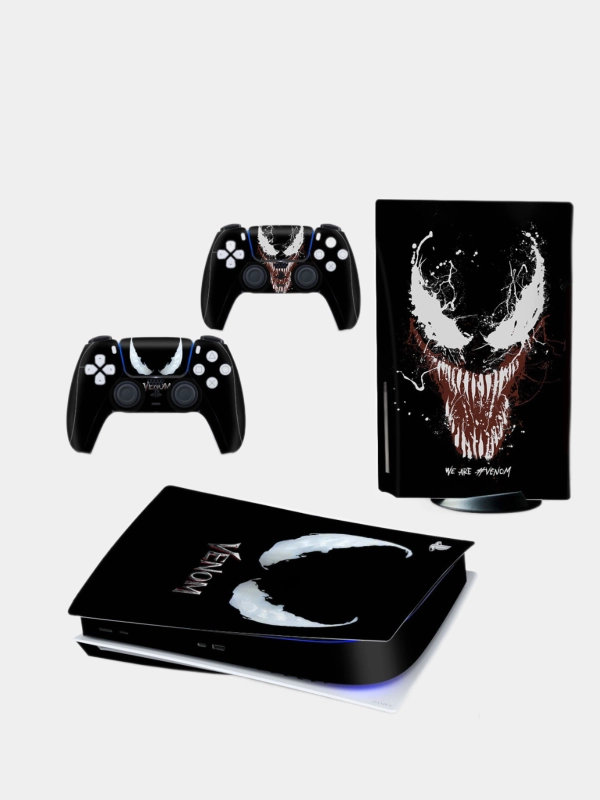 Наклейка виниловая защитная на Sony PlayStation 5 Disc Edition, полный комплект
