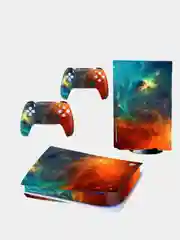 Разноцветный наклейка виниловая защитная на Sony PlayStation 5 Disc Edition, полный комплект