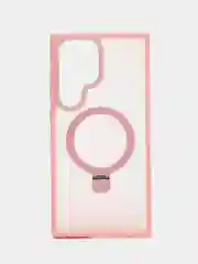 Розовый чехол для Samsung S24, S24 Plus, S24 Ultra, S23 ultra, S23 Plus, S23 MagSafe с подставкой