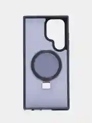 Темно-синий чехол для Samsung S24, S24 Plus, S24 Ultra, S23 ultra, S23 Plus, S23 MagSafe с подставкой